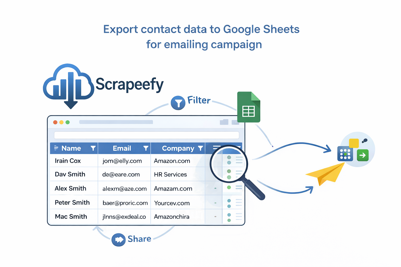 Export Google Sheets Scrapeefy